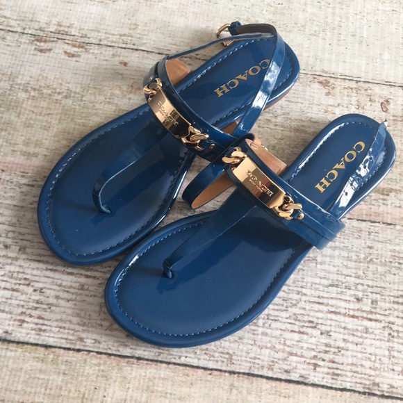 coach blue sandals